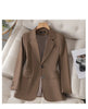 Women Pink Coffee Black Solid Blazer Female Long Sleeve Single Breasted Suit Jacket Coat Ladies Office Blazer Outerwear