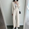 Suit Coat 2 Piece Set Women Blazer Jacket Straight Pants Ensemble Single Breasted Turn Down Collar Trousers Office Lady Outfits