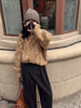 Women Casual Loose Pockets Woolen Suit Pants Autumn Winter High Waist Thicken Korean Ladies Solid Harem Trousers WP49
