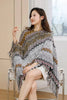 Ethnic Style Cape Oversized Sweater Jacket Women Loose Patchwork Warm Long Scarf Knitted Cardigan Woman