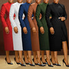 Women's Set Full Sleeve Long Blazer Coat+ Long Dress Suit Winter Streetwear Two 2 Piece Set Africa OL Work Outfits