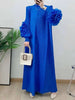 Wine Red Pleated Dress For Women Flower Sleeves Female Evening Party Elegant Clothing Ladies 2DB1827
