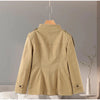 Pocket Stand Collar Long Sleeves Jacket Woman Single Breasted Solid Color Waist Cinching Jackets Versatile Women's Jackets