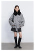 Women Korean Coat Loose Casual Woolen Single-sided Detachable Collar Female Overcoat Ladies Jacket Autumn Winter