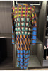 Color-blocking Printed Round Neck Pullover Women's Dress Casual Long Sleeve Mid-length Dresses 2DB4686