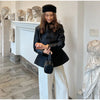 Stand-Collar Satin Frog-Button Jacket Cream Tailored Long-Sleeve Silky Spring Elegant Retro Women Outerwear Blazer