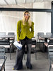 Women Long Sleeve Short Jackets Stand Neck Button Waist-cinching Chic Blazer Lady Commute Street Outerwear