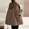 Korean Ladies Join Together Hooded Lamb Plush Jacket Women Autumn Winter Mid Long Styles Coat Female Baseball Outwear Lady