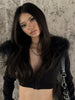 Furry Patchwork Jacket Women Hooded Autumn Zip Short Full Sleeve Wild Gothic Punk Street Club Coat