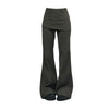 Botvotee Fake Two-Piece Plus size Wide Leg Jeans for Women Y2k Streetwear High Waisted Flare Denim Pants