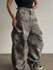 Camouflage Printed Pant Set Women's Hooded Zipper Pockets Coats High-waist Wide-leg Trousers Autumn Outfit