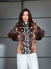 Leopard Print Women's Faux Fur Jacket Stand Neck Full Sleeve Slim Fitted Cropped Coats Female Autumn Winter Vintage Outwear
