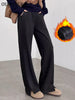 High Waist Autumn Winter Women Woolen Pants Elastic Waist Quality Trousers Straight Type Soft Warm Trousers