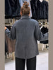 Elegant Women's Woolen Suit Jacket Vest 2 Pieces Set Loose Lapel Long Sleeve Breasted Jackets Knit Collar Vests Lady Coats