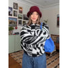 Dalmatian Faux Fur Jackets Women Lapel Collar Single Breasted Slim Fit Long Sleeves Coats Lady Autumn Street Outwear