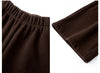Two Pieces Set Woman Winter Casual Embroidery Sweatshirt Wide Leg Pants Fleece Lined Knitted Women Clothes Sets A3288