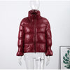 Stand Collar Layered Zipper Cotton Jacket Woman Loose Solid Color Long Sleeves Casual Coat Versatile Street Women's Warm Jackets