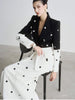 High Street Designer Jacket Women's Color Block Sequined Blazer Mermaid Long Skirt