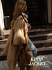 Women's Brown Stand Up Collar Long Long Trench Coat Lantern Sleeve Side Slit Loose Windbreaker Spring Autumn Coat