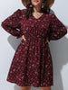 Plus Size Floral Print A-line Dress Women Long Puff Sleeve High Waist Elegant Spring Casual Midi Boho Dress Large Size 6XL 7XL