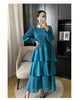 Spring Ruffled Lantern Sleeve Pleated Dress Atmospheric Design Sense Pleated Long Dresses Women's Clothing