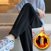 Autumn Winter Thickened Warm Harem Pants Women Versatile Casual Loose Corduroy Pants Lady Elastic Waist Plus Velvet Trousers