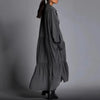 Spring Turn-down Collar Button Shirt Dresses Woman Retro Solid Loose Pleated Party Dress Long Sleeve Pocket Boho Maxi Dress