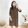Women Pleated Single Breasted Dress Stand Theree Quarter Sleeve Tide Spring 2F0095