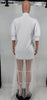 Women Puff Half Sleeve Cascading Ruffles Mesh Patchwork Shirt Style Maxi Dress Autumn Street Long Dresses Vestidos