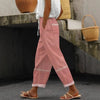 Women's Trousers Vertical Striped Drawstring Elastic Waist Pocket Street Versatile Casual Pants
