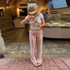 Colorful Striped Jeans Women's Long Pants Female High Street Low-waisted Pockets Denim Trousers Women's Holiday Outwear