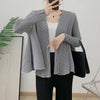 Versatile Pleated Jacket For Women Spring Long Sleeves Solid Color Cardigan Female Casual Coats 2DB1618