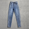 Korean Spring Autumn drilling Elastic Jeans Women's Loose High-waisted Haren Denim Pants Female Casual Wild Jeans