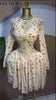 Women Floral Print Draped Sweet O-neck Long Sleeve big swing Mini Dress Birthday Party Evening Street Dresses