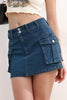 Streetwear Solid Color Cowboy Tight Skirts Women Pocket Design Sense Package Hip Slim Denim Mini Skirt Female Spring