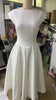 Women Circle Cut Out Back Dress Wide Shoulders and Fitted Waist Prom Dress Fluffy Hem Midi Wedding Party Dresses