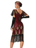 1920s Women Flapper Fringe Dress Sexy V-neck Butterfly Sleeve Sequin Banquet Party Evening Dress Ladies Vintage Gatsby Costumes