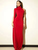 Split Turtleneck Sexy Maxi Dress Women Gown One-shoulder High Waist Bodycon Solid Club Party Long Dress Elegant