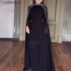 Women Robe Dress Drills Long Shawl Sleeves Chiffon Party Middle East Big Swing Lady Elegant Banquet Maxi Clothing
