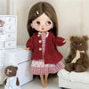 For Blythe Doll Outfit Clothing Princess Lace Maid Skirt Set Cute Plaid Pants Vintage Dress Clothes OB24 OB22 1/6 Accessories