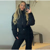 Women's Ski Suit Hooded Full Sleeve Jacket White High-Waisted Flared Pants Set Female Ski Sport Outerwear
