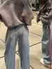 Spring Blue Jeans Women Y2K Vintage High Waisted Jeans Straight Streetwear Loose Large Wide Leg Denim Pants