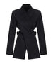 Women Black Cross Bandage Short Blazer Lapel Long Sleeve Loose Fit Jacket Tide Spring Autumn 1T126