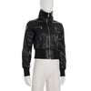 Women Faux Leather Jackets Solid Short Coat Zipper Pocket Turn Down Collar Long Sleeve Waist Cinched Slim Streetwear Autumn