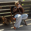Fleece Women's Jacket Coat Deer Print Half Zip Pullover Jacket Color Block Collar Long Sleeve Cropped Chic Outerwear For Ladies