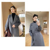 Dual Purpose Collar Wool Coat Horn Button Women 100% Wool Overcoat Double-Layers Autumn Winter Long Jacket Thick Trench Coat #23