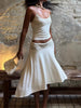 Stand Coat & Half Skirt Outfit Lady Casual Long Sleeve Solid Slim 2Pc Suit Elegant Ruffle Single Breasted Long Skirt Set