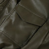 Vintage Zippers Short Leather Jackets Women's Casual Lapel Button Pockets Full Sleeve Coat Autumn Lady Chic Streetwear