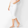 Women Elasticity Slim Casual Denim Capri Pants Literary Vintage All-match Solid Color Pocket Mid-Rise Skinny Lady Jeans