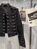 Punk Style Black Stand Up Collar Denim Jackets Vintage Washed Motor Coat For Women Autumn Loose Long Sleeve Outerwear